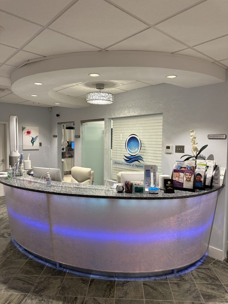 Reception area at Boston Dental office, Advanced Cosmetic & Implant Dentistry