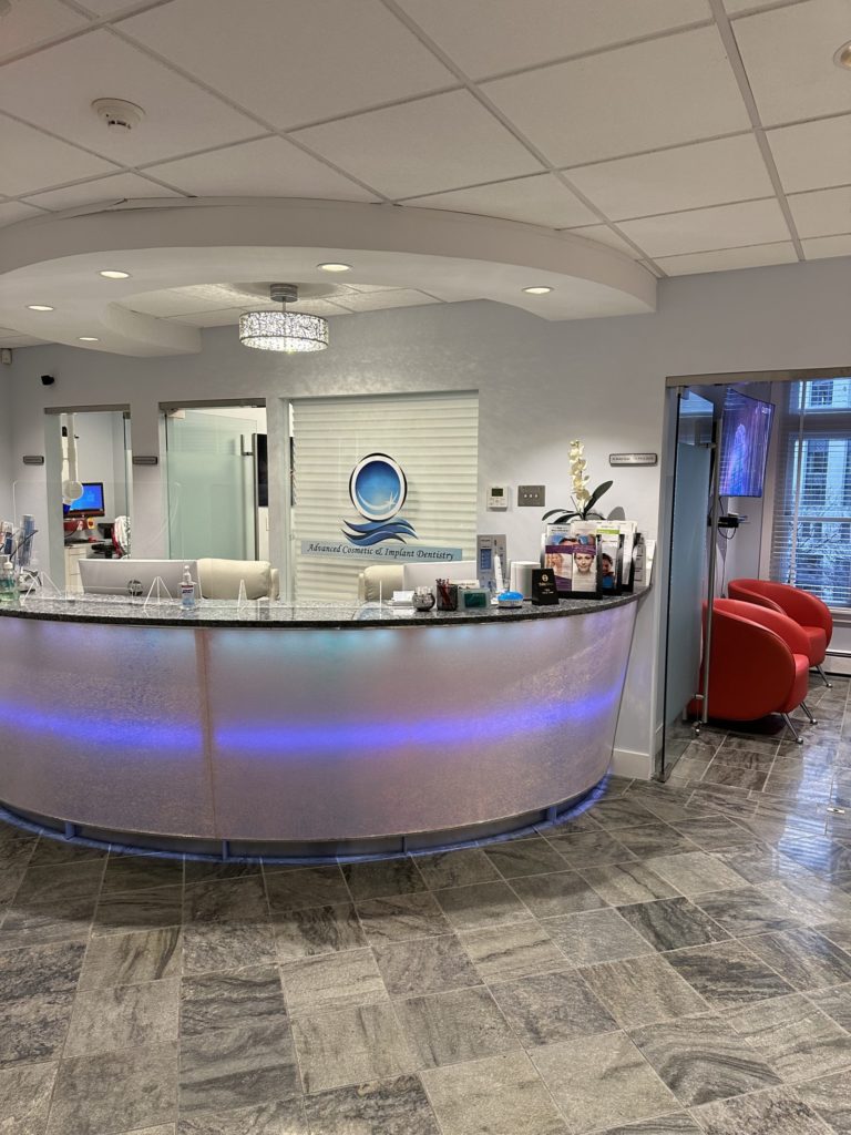 Reception area at Boston Dental office, Advanced Cosmetic & Implant Dentistry